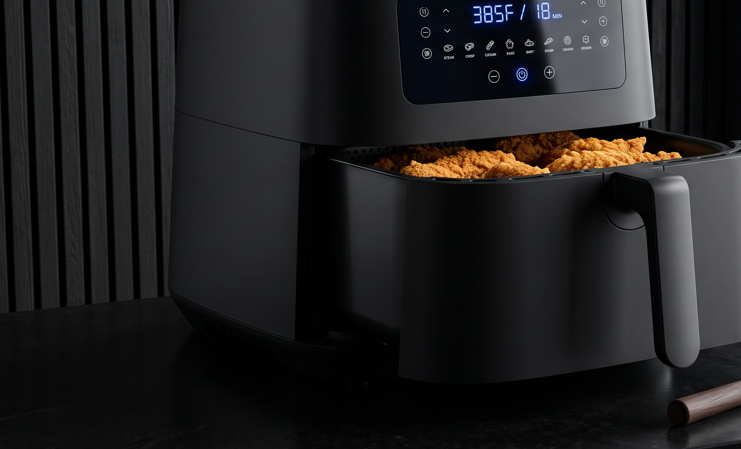 Essen ist im Airfryer außen dunkel und innen roh